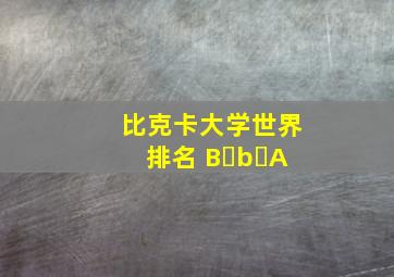 比克卡大学世界排名 B b A